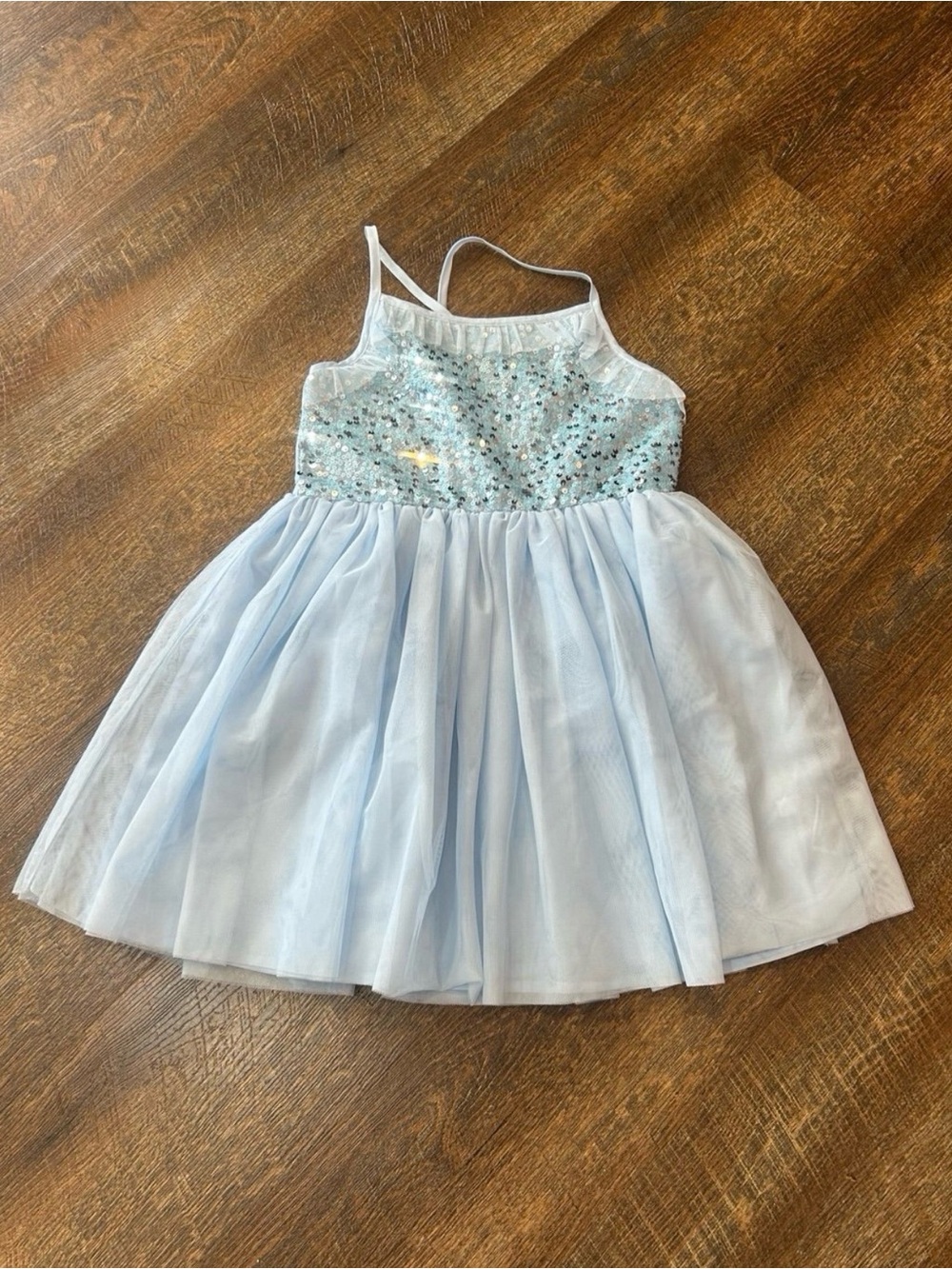Cat & Jack Light Blue Sequin Tulle Dress 8